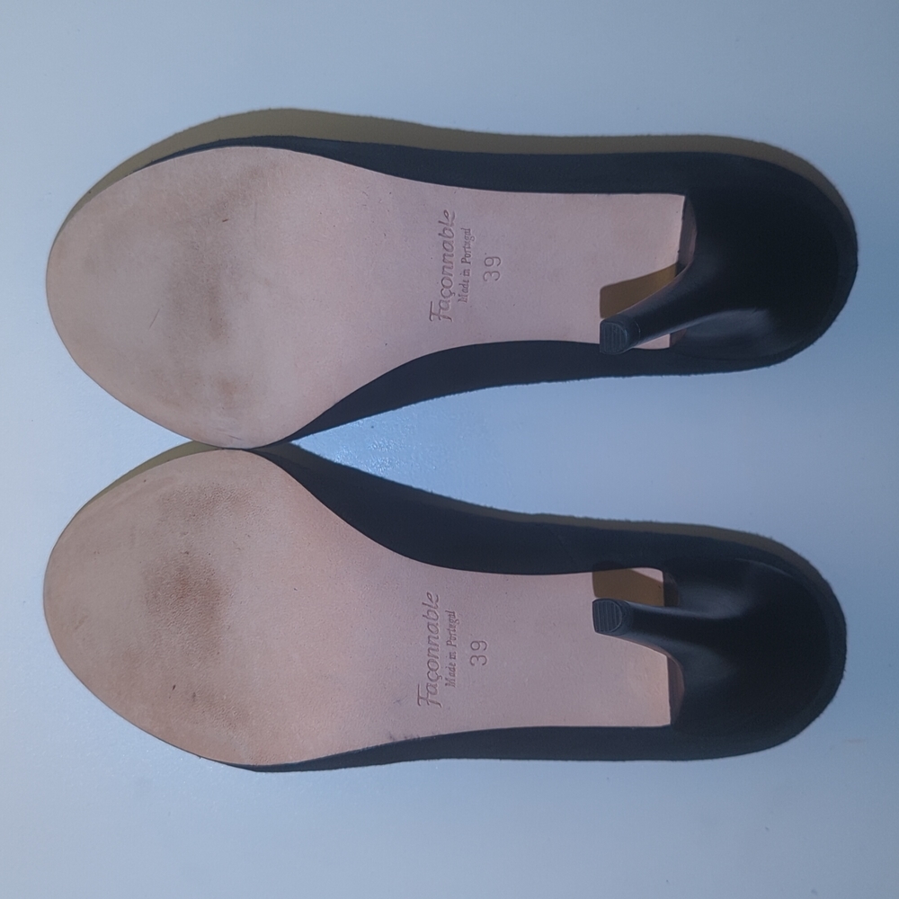 Faconnable black, suede 4inch heels - Picture 5 of 7